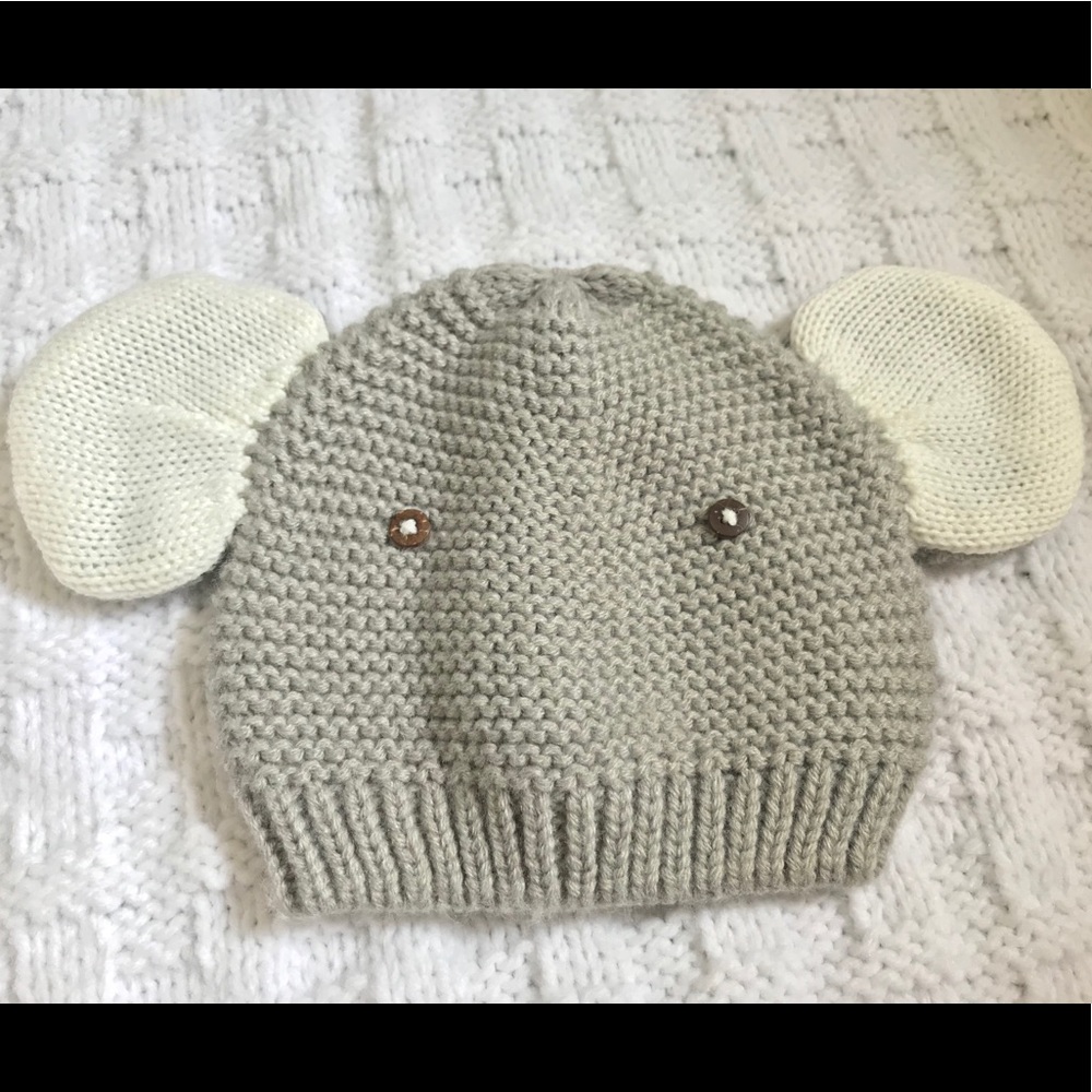 Gray Knitted Elephant Hat